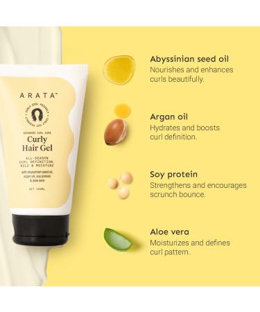 Arata Advanced Curl Care Gel 150 ML | Abyssinian Seed Oil Argan Oil Aloe Vera | Best Curl Definition & Hold | CG Approved Curly Hair Care - Buy Online on GoSupps.com