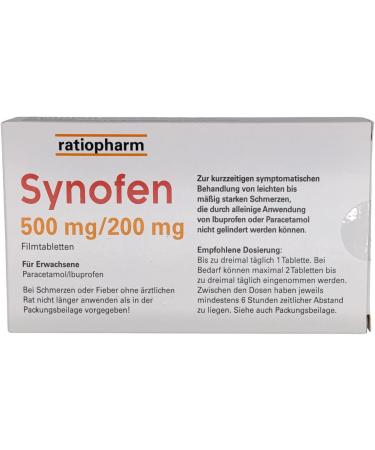SYNOFEN Pain Relief Tablets with Paracetamol & Ibuprofen - Fast Action | 2 x 20 pcs | Pharma Perle Give-Away | International Shipping - Buy Online on GoSupps.com