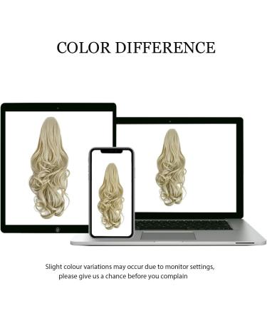 BUYOGET Ponytail Extension Long Curly Wavy Claw Jaw Clip in Synthetic Hairpiece Pony Tail Tale 14 Inches Bleach Blonde - Buy Online on GoSupps.com