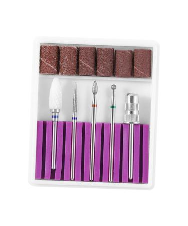 Ipetboom 1 Set Faux Nails Artificial Nails Herramientas Para U as Manicure Tool Esterilizador De Manicure Nail Drill Bits Electric Manicure Nail File Tungsten Steel Grinding Head Purple
