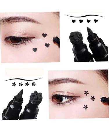 Eyeliner Stamp 2 in 1 Double-Head Waterproof Liquid Eyeliner Pen Make-Up Tool Black Heart Liquid Eyeliner - Buy Online on GoSupps.com