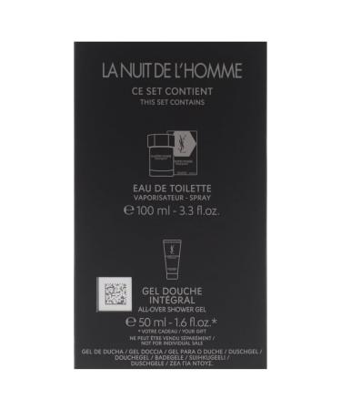 YVES SAINT LAURENT La Nuit De LHomme for Men - 2 Pc Gift Set 3.3oz EDT Spray 1.6oz Shower Gel - Buy Online on GoSupps.com
