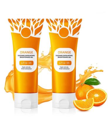 2025 Nouveau Gommage De Gel Exfoliant Orange Gel Exfoliant Orange Pour Le Visage Et Le Corps Pores Propres liminer Les Points Noirs Exfoliants Pour Tous Les Types De Peau (2PCS gel) 2PCS 1 g (Lot de 1)