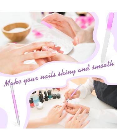 5-Piece Glass Nail File Set for Manicure and Pedicure - Double-Sided Etched Glass Buffer, Callus Remover, Cuticle Pusher - Includes PVC Case - For Women and Men - Buy Online on GoSupps.com