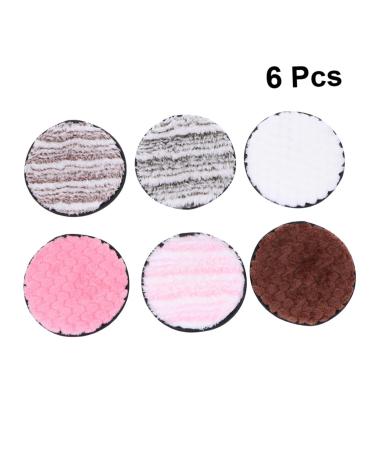 NOLITOY 6pcs Fluffy Makeup Remover Pads | Plush Round Cleaning Puffs for Eye & Face Makeup | Soft Powder Sponge Towels - Buy Online on GoSupps.com