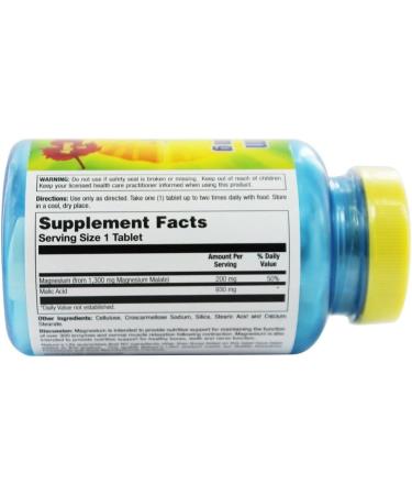 Natures Life Magnesium Malate 1300MG Tablets - 100 CT | High Potency, Superior Absorption - Buy Online on GoSupps.com