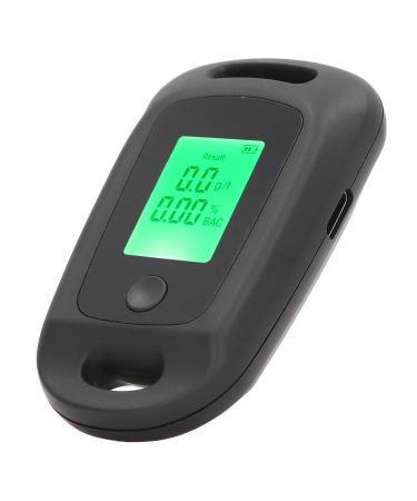 Rechargeable Alcohol Tester Three Color Indication Portable Breathalyzer with Hanging Hole Design USB Charging for Personal Use (Black)