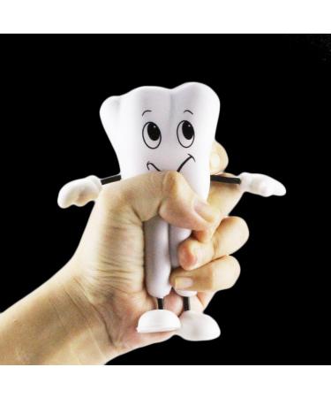 airgoesin Hand Pinch Relieve Stress Tension Tooth Shape Tool Vent Reduce Dental Decor 1pc White