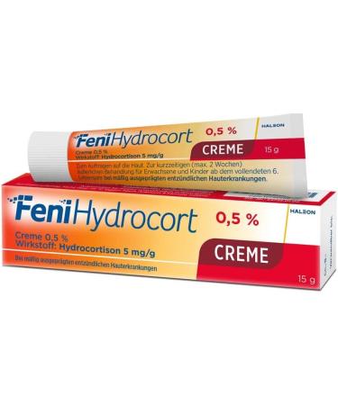 Fenihydrocort Cream 0.5% - Relief for Skin Infections | Hydrocortisone 5 mg/g | Itching Swelling & Redness Relief | 15g Pack - International Shipping - Buy Online on GoSupps.com
