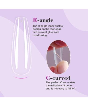 500PCS Saviland Long Coffin Soft Gel Nails Tips Kit - Full Cover False Clear Fake Nail Extension for Manicure Salon & Home DIY - Buy Online on GoSupps.com