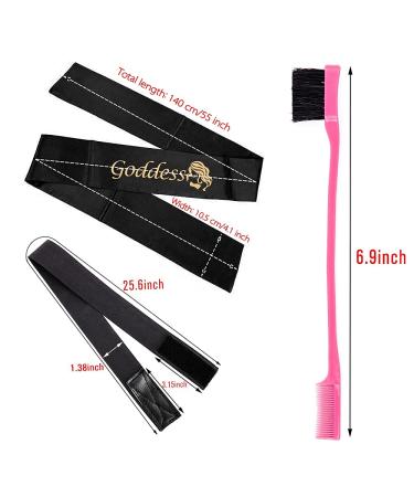 5PCS Edge Band Set with Elastic Bands, Scarf, Hair Edge Brush - Non Slip Headband for Baby Hair Closure Frontal Wigs - Buy Online on GoSupps.com
