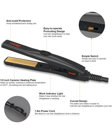 1/2 Inch Mini Hair Straightener for Short Hair & Curls - Portable Ceramic Flat Iron for Travel - Buy Online on GoSupps.com