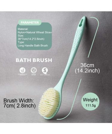 Usmascot Natural Wheat Straw Bathing Brush - Long Grip Shower & Back Brush for Spa Massage - Effective Body Brush Against Cellulite for Very Dry Skin (Beige) - Buy Online on GoSupps.com