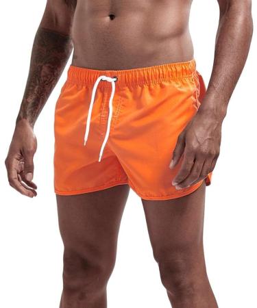 Ronony Men's Short Pants - Quick-Dry Summer Sports Shorts for Running & Training | Fitness Jogging Pants with Pockets (M Z004 #Orange) - Buy Online on GoSupps.com