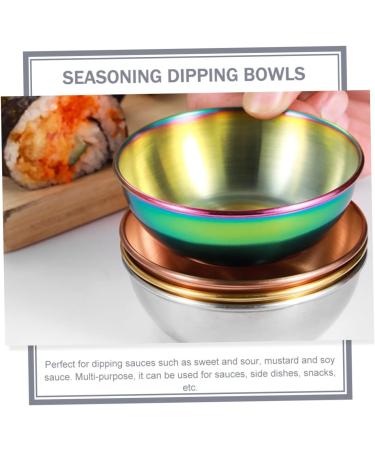 MAGICLULU 8 Pcs Stainless Steel Plate Steel Dipping Bowls Sauce Dipping Bowls Lingerie Stickers Condiment Dish Seasoning Sauce Plate Stainless Steel Flatware Plates Dry Dipping Sauce Pickles 9x9cmx2pcs Assorted Colorx2pcs - Buy Online on GoSupps.com
