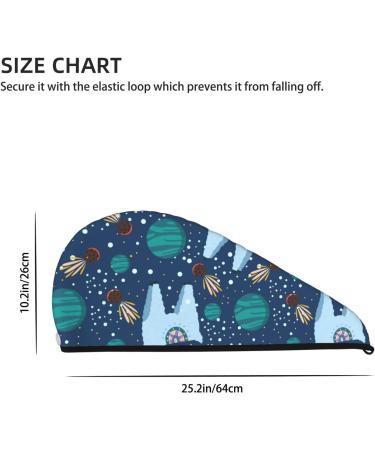 Alpaca Astronaut Microfiber Hair Towel Wrap - Super Absorbent Coral Velvet Quick Dry Cap for Long & Curly Hair | Ideal for Women - Buy Online on GoSupps.com