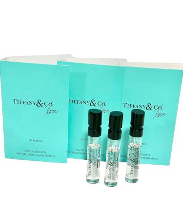 Tiffany & Co. Love Sample for Him Men Sample Travel Spray Vials 0.5/1. ML Eau De Toilette EDT - (Set of 3)