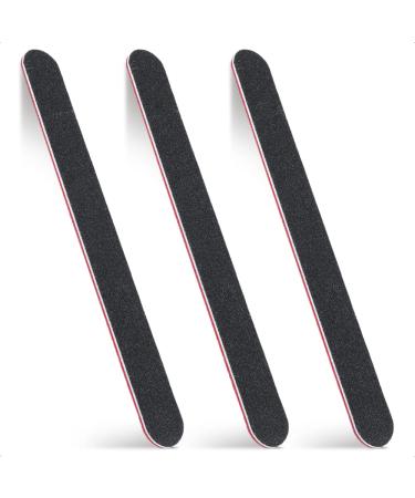3Pcs Nail Files for Natural Nails - Emery Boards for Nails Supply 100/180 Grit Nail Files for Gel Nails - Nail Buffer Block to Shape and Smooth - Professional Nail File Black Buffer Nail File Set
