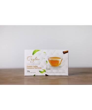 Ceylux Premium Organic Ceylon Cinnamon Tea Drink | 100% Organic | 25 Tea Bags | Rainforest Alliance Certified | Ceylon Tea