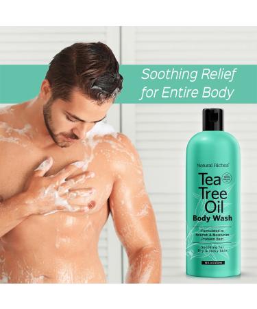 Natural Riches Tea Tree Body Wash - Itchy Skin Relief - Peppermint, Eucalyptus & Tea Tree Oil - Men & Women 2x16 fl oz - Buy Online on GoSupps.com