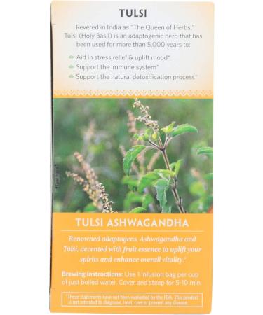 Organic India Calming Tulsi Tea - Ashwagandha, Honey Chamomile, Sleep - Adaptogen & Vegan - 18 Bags - Buy Online on GoSupps.com
