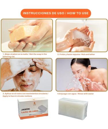  Snadi 100% Natural Goat's Milk Soap | 200g | Intense Moisturizing | Gentle on Sensitive Dry Skin Skin with Eczema Psoriasis or Acne | For Face and Body - Buy Online on GoSupps.com