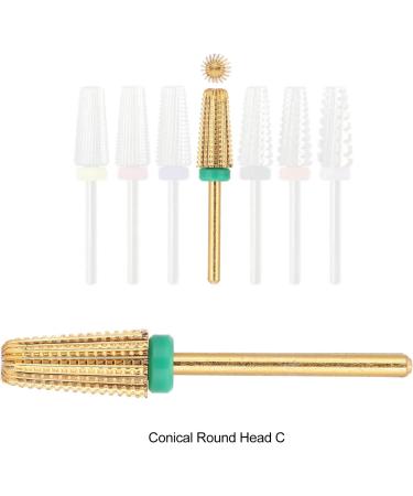Yctze 5 in 1 Nail Drill Bits for Polishing Grinding Sanding Nail Enhancement Acrylic Removal with Cuticle Nail Accessory (Tapered round head C) - Buy Online on GoSupps.com