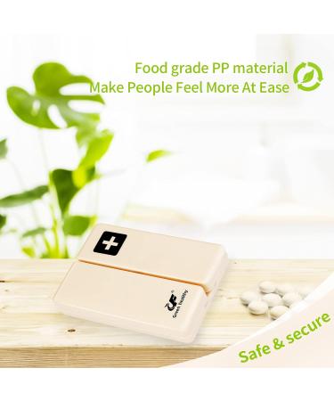 Daily Pill Organizer - Portable Travel Case for Vitamins Medications & Supplements - Magnetic Design Dustproof & Damp Proof - Apricot Color - Buy Online on GoSupps.com