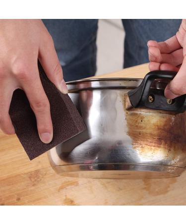 Cleaning Scourers Sponges 6pcs Portable Emery Sponge Brush Eraser Cleaner Pot Bottom Cleaning Brush Cleaning Pads Eraser - Buy Online on GoSupps.com