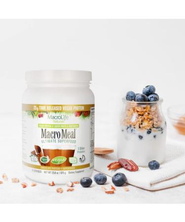 MacroLife Naturals MacroMeal Vegan Chocolate Protein Powder Superfood Greens Probiotics + Fiber Immune Energy Digestive Daily Essentials for Women & Men Gluten-Free - 23.8oz (15 Servings) Chocolate Chocolate 1.49 Pound (Pa  - Buy Online on GoSupps.com