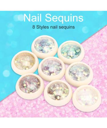 Nail Art Sequins Easy To Apply Nail Art Decoration Bright And Beautiful Easy To Carry Wonderful Nail Art Salon Shop for Home - Buy Online on GoSupps.com