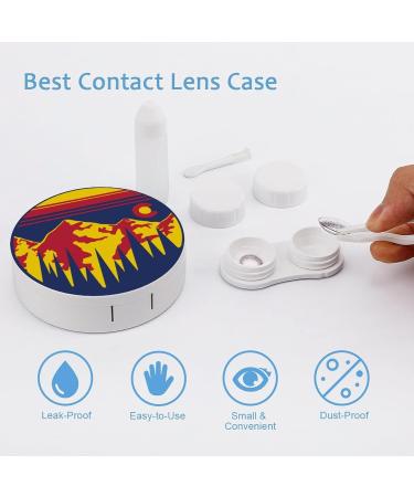 Colorado Sunset Round Case For Contact Lens Kit Storage Box with Mirror Printed - Buy Online on GoSupps.com