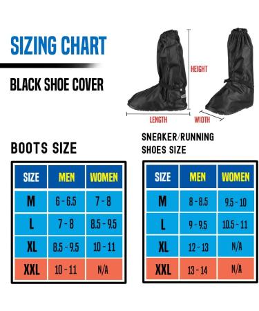 Comfecto Water Resistant Motorcycle Boot Shoe Covers Men 10-11 | Reflective Heels, Zipper & Elastic Bands | Outdoor Hiking, Camping, Fishing - Buy Online on GoSupps.com