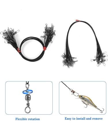 Towviy 100 pcs Steel Fishing Leaders with Carabiner - Durable Predator Fishing Wire for Pike & More | Practical Accessories for Successful Angling - Buy Online on GoSupps.com