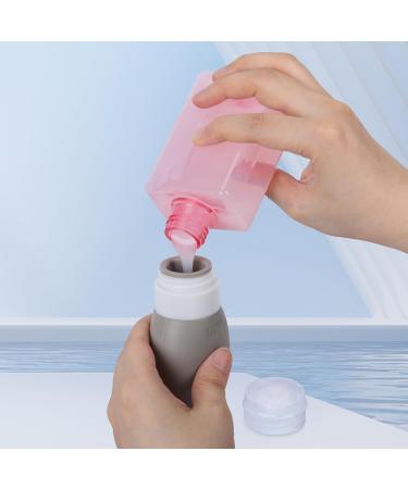 Uervoton 4 Pack Silicone Travel Bottle Leak Proof Refillable Squeezable Containers Set with Label and Transparent Carry Bag for Liquid Shampoos Soap and Toiletries - 90ml TB-4PACK - Buy Online on GoSupps.com