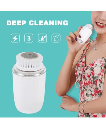 Electric Face Cleaner 3 Gears Adjustment Deeply Remove Dirt Soft Hair Brush Sponge Brush Pumice Brush Rechargeable with Storage Cover for Bathroom - Buy Online on GoSupps.com