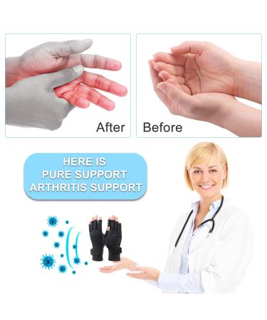 Futurergmic Compression Arthritis Gloves with Strap | Open Finger Hand Wrist Support for Arthritis, Carpal Tunnel, RSI | Daily Healing & Pain Relief - S/M - Buy Online on GoSupps.com