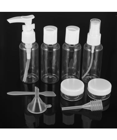 Auxsooul 9-Piece Leak-Proof Travel Bottles Set | Refillable 50ml Containers for Cosmetics | Transparent & Airline Approved - Buy Online on GoSupps.com