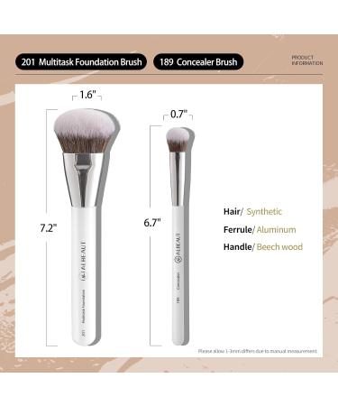 Buy Foundation Concealer Makeup Brushes Set | Soft Big Angled Face Brushes for Liquid Cream Stick Makeup | Bronzer Contour Eyeshadow Blending Tools - Buy Online on GoSupps.com