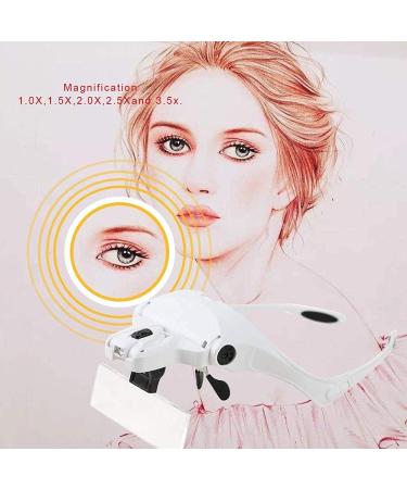 YORKING Head Mount Magnifying Glasses with 2 Led Light 1X to 3.5X Zoom Handsfree Reading Magnifier Glasses with 5 Detachable Lenses for Repairing Crafts Jewelry Reading Aid - Buy Online on GoSupps.com