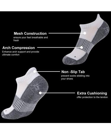 FOOTPLUS Copper Compression Arch Support Socks 6 Pairs - White & Black - L/XL - Buy Online on GoSupps.com