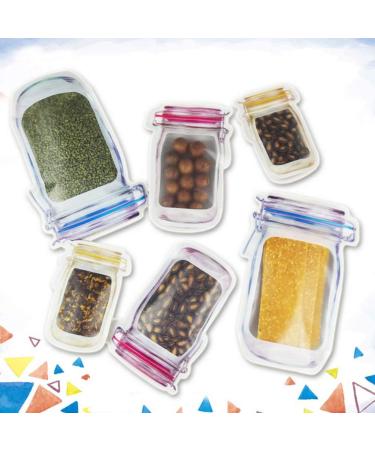 BKpearl 40 Pcs Mason Jar Bottles Bags Portable Food Storage Bag Snack Ziplock Bags Reusable Airtight Seal Storage Bags Leakproof Food Saver Bags for Travel Camping Picnic - Buy Online on GoSupps.com