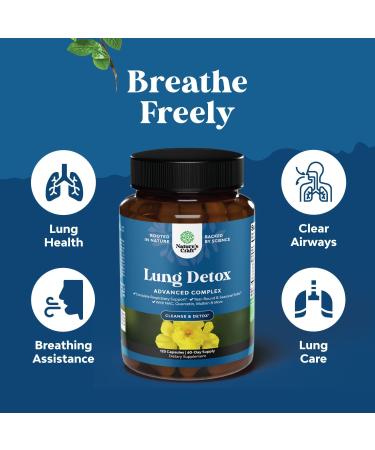 Lung Detox Mullein Leaf Capsules - Purifying Mullein Lung Cleanse Complex with NAC Quercetin & Cordyceps Extracts - Leaf Herb Respiratory Supplement for Sinus Immunity & Breathing Support - 120 Count - Buy Online on GoSupps.com