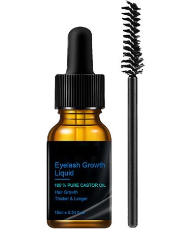 Castor Oil For Hair Growth Eyelashes Cold Pressed Pure Castor Oil For Eyelashes Eyebrow Hair Growth Nails And Skin With Eyebrow Brushes 10Ml - Buy Online on GoSupps.com