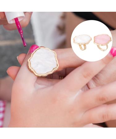 Healeved Palettes Bagues 2 Pi ces en R sine Marbr e Blanche et Rose pour Nail Art Outil M lange Peinture Ongles pour Manucure Gel UV - Buy Online on GoSupps.com