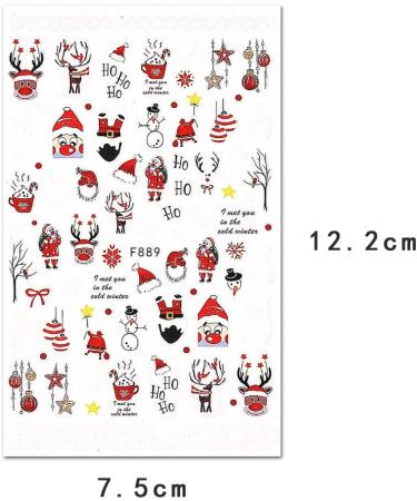 Christmas Nail Stickers: 10 Self-Adhesive Snowflake Decals - Holiday Red Xmas Design for Nail Art Decoration - Buy Online on GoSupps.com