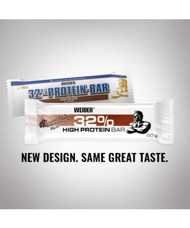 Weider 32% Protein Bar - Delicious Chocolate-Coated Energy Snack | High Protein Coconut Bars (12 x 60g) for Muscle Building - Buy Online on GoSupps.com