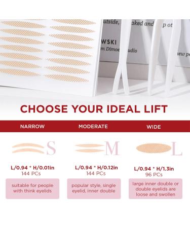 Invisible Eyelid Tape - Instant Double Eye Lid Lifter Strips for Droopy, Uneven, and Hooded Eyes (480pcs) - Buy Online on GoSupps.com