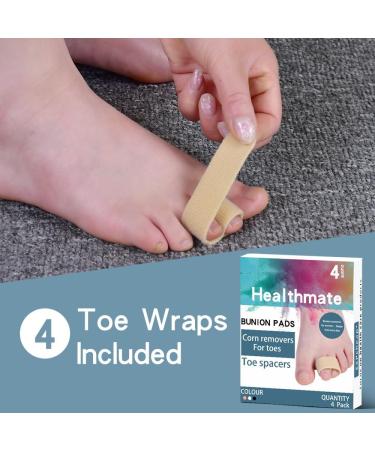 Toe Separators for Overlapping Toes & Bunions - Reusable Fabric Buddy Wraps for Big Toe Alignment & Hammertoe Correction - 4 Count (Beige - Buy Online on GoSupps.com
