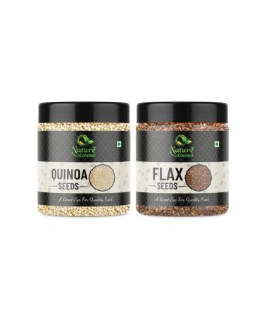 Nature Connect Combo Pack of Quinoa Seeds Gluten Free 250 gm and Flax Seeds 250 gm Total 500 GMS_Packing May Vary
